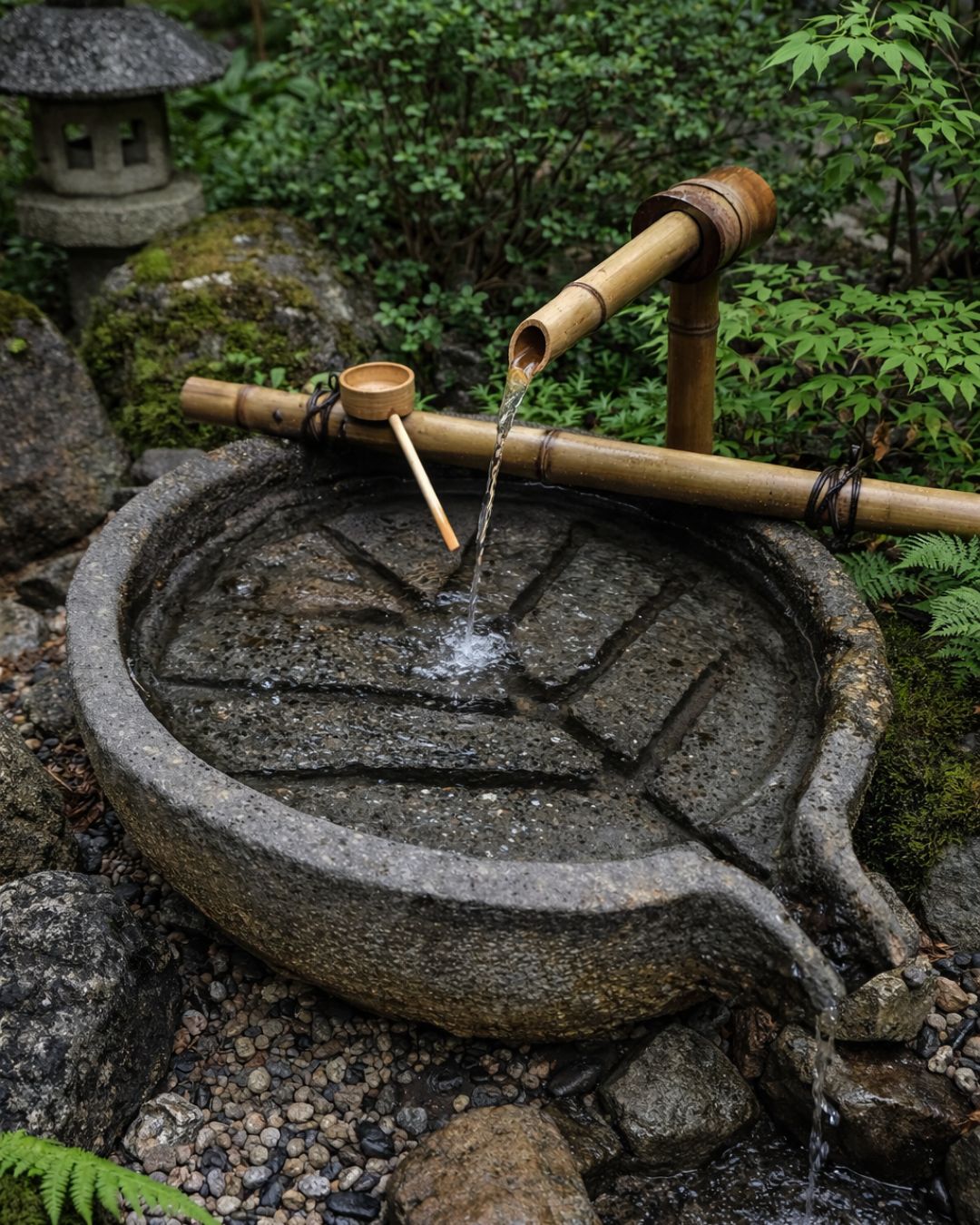 Bassin d'eau « Tsukubai »