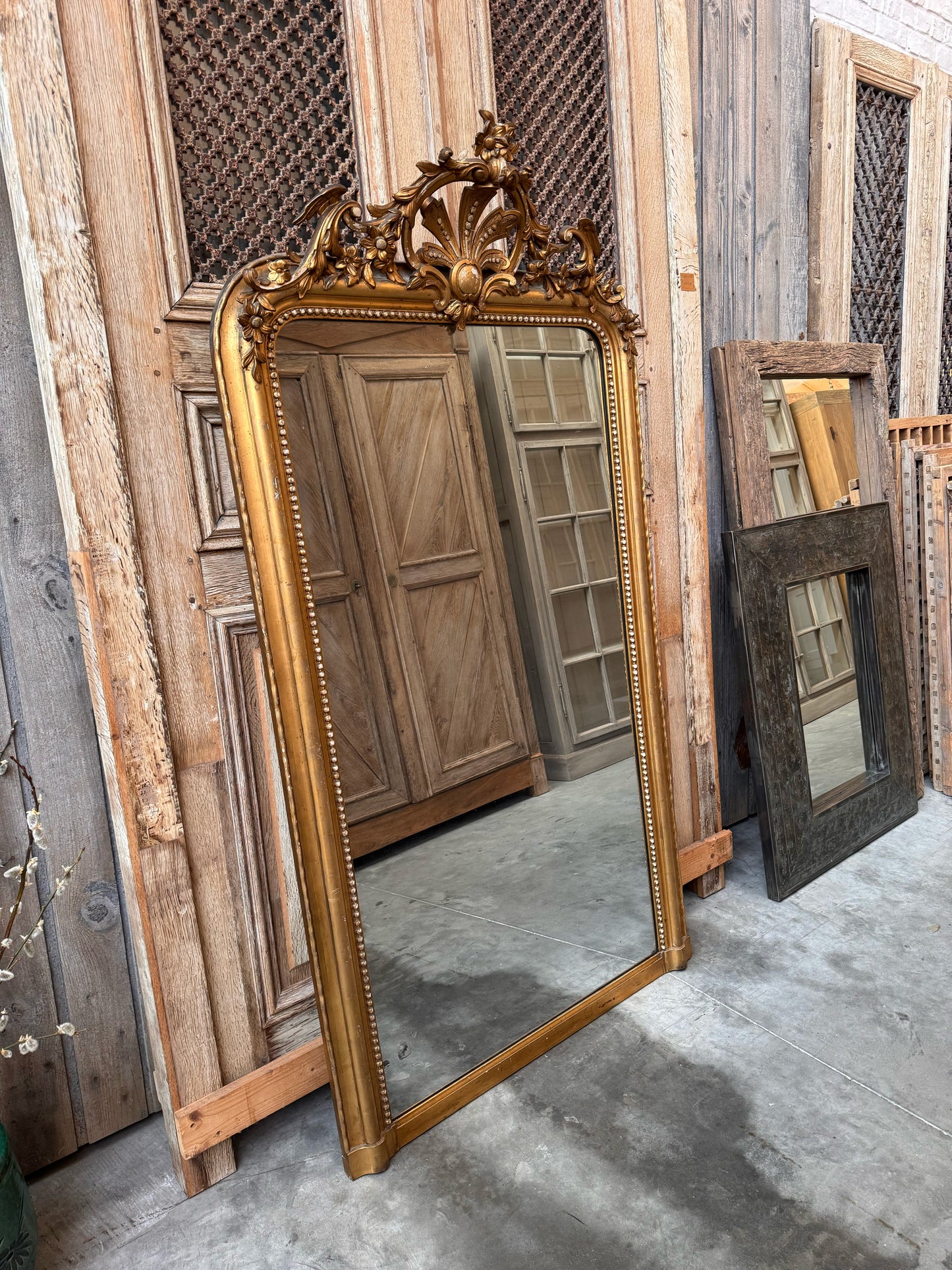 Miroir ancien doré (96 x 180 cm)