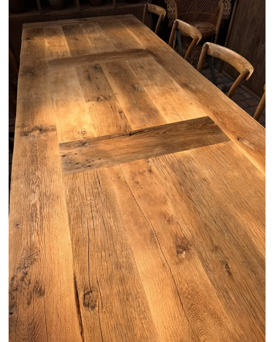 Tafel oude eik (110 x 320 cm)