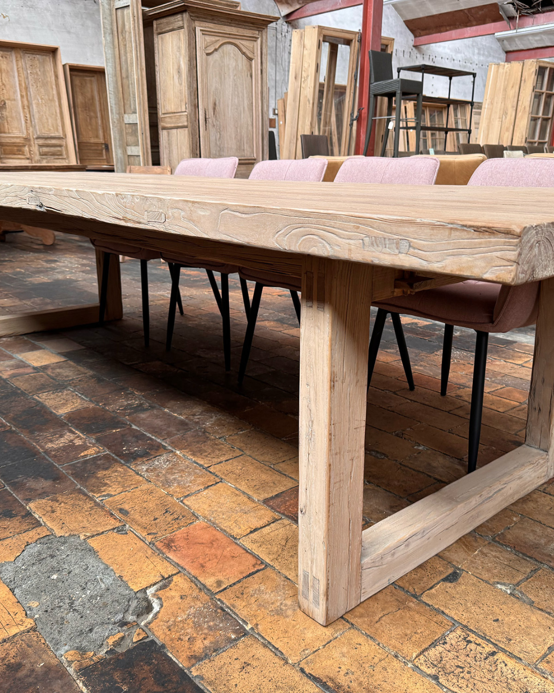 Table en orme ancien (110 x 320 cm)
