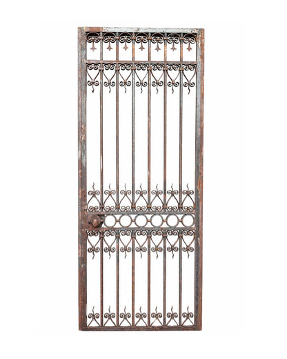 Portail de jardin ancien en fer forgé (95 x 240 cm)