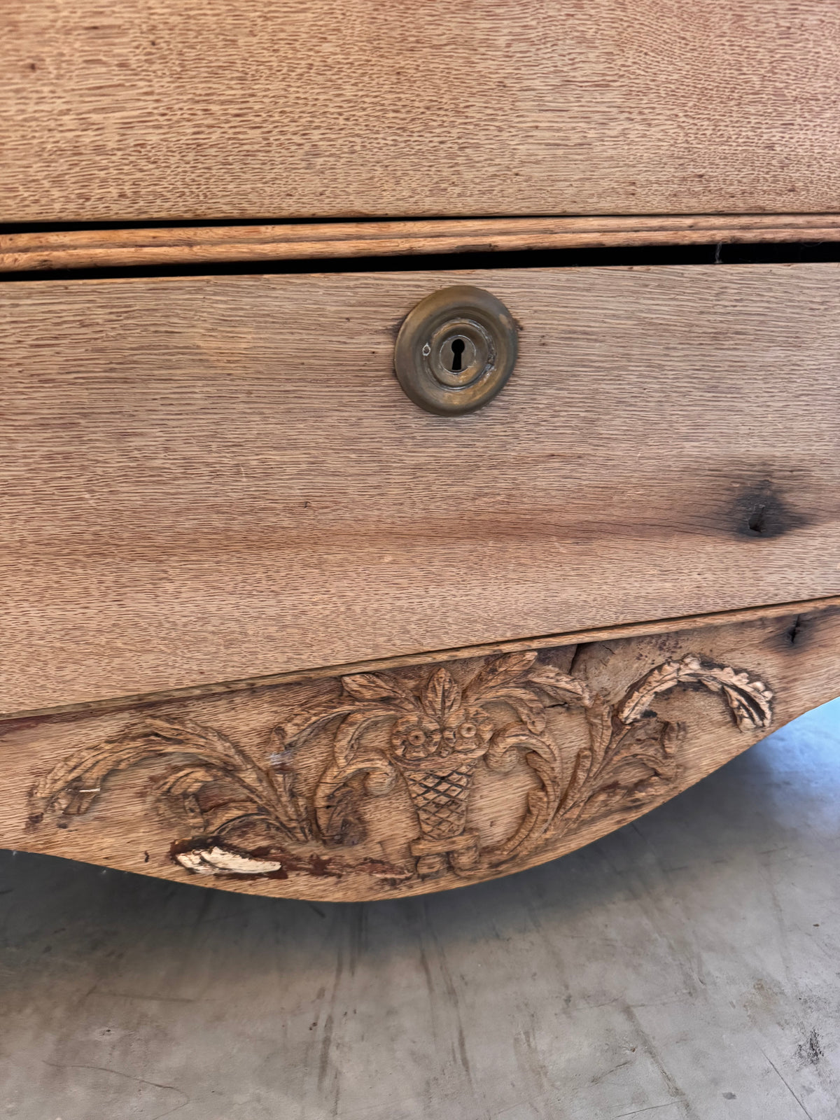 Antique secretary desk made from solid Dutch oak - 19th century