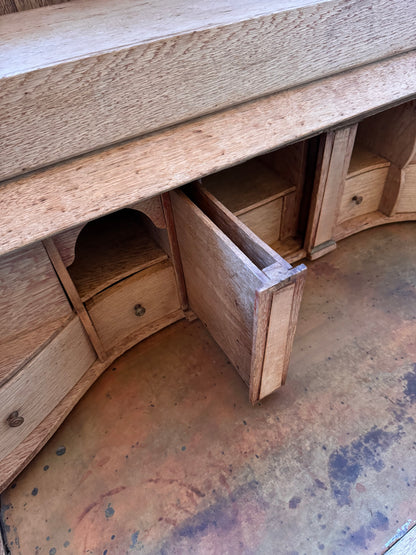 Antique secretary desk made from solid Dutch oak - 19th century