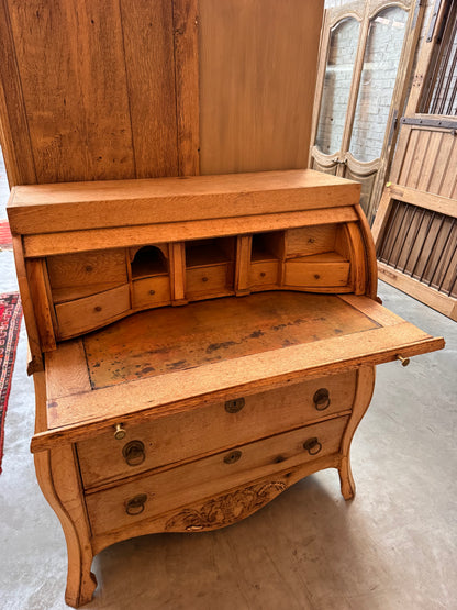 Antique secretary desk made from solid Dutch oak - 19th century