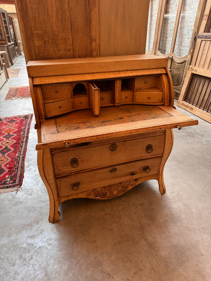 Antique secretary desk made from solid Dutch oak - 19th century