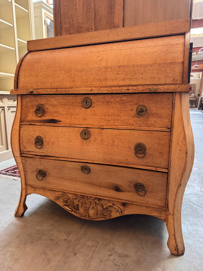 Antique secretary desk made from solid Dutch oak - 19th century